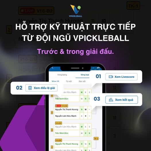 VPickleball – Đồng hành kỹ thuật tận nơi giúp giải đấu vận hành suôn sẻ
