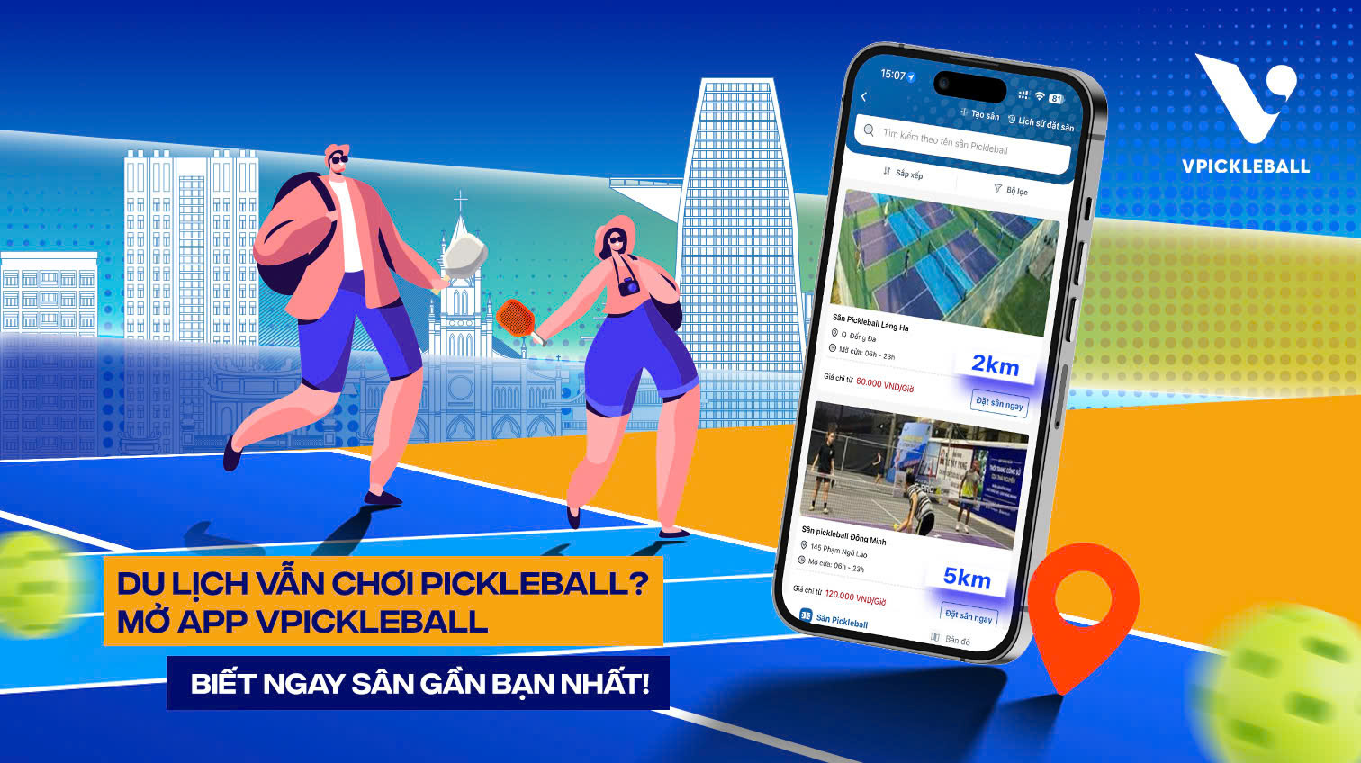 Du Lịch Vẫn Chơi Pickleball? Chỉ Cần Mở App VPickleball – Tìm Sân Gần Nhất Trong Tích Tắc!