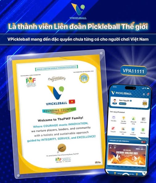 Tham gia VPickleball – Trở thành một phần của Liên đoàn Pickleball Thế giới (PWF)